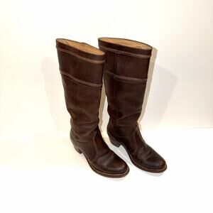 Vintage Frye Jane Stitch Tall Brown Leather Boots Casual Riding Women’s 6.5 B